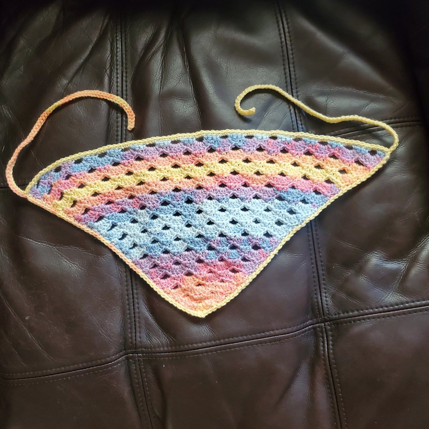 Crochet Rainbow Shell Bandana